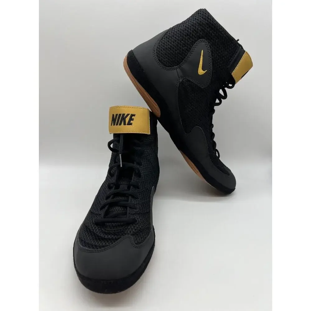 Nike Inflict 3 Wrestling Boxing Shoes Black Gold 325256-004 Men's Size 14